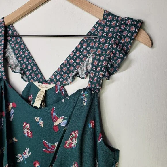 NEW Matilda Jane Evergreen Dream Jumpsuit‎ Women's S Green Floral NWT - Picture 6 of 15